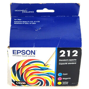 Epson 212 Genuine Ink CMY 3-Pack New Exp 08/2025